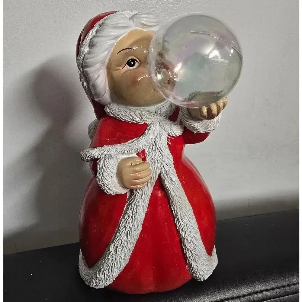 Mrs. Claus with Bubble Resin Christmas Tabletop Decoration By Holiday Time, New